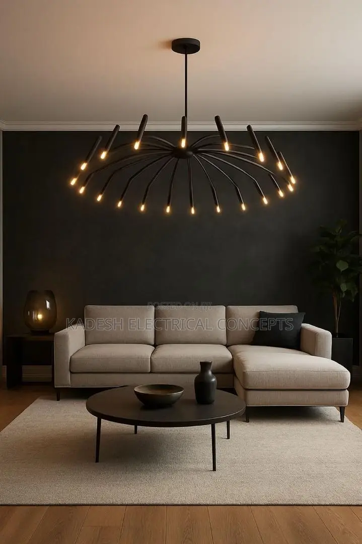 Nordic Led Ceiling Chandelier Black Gold Modern Living Room, Bedroom