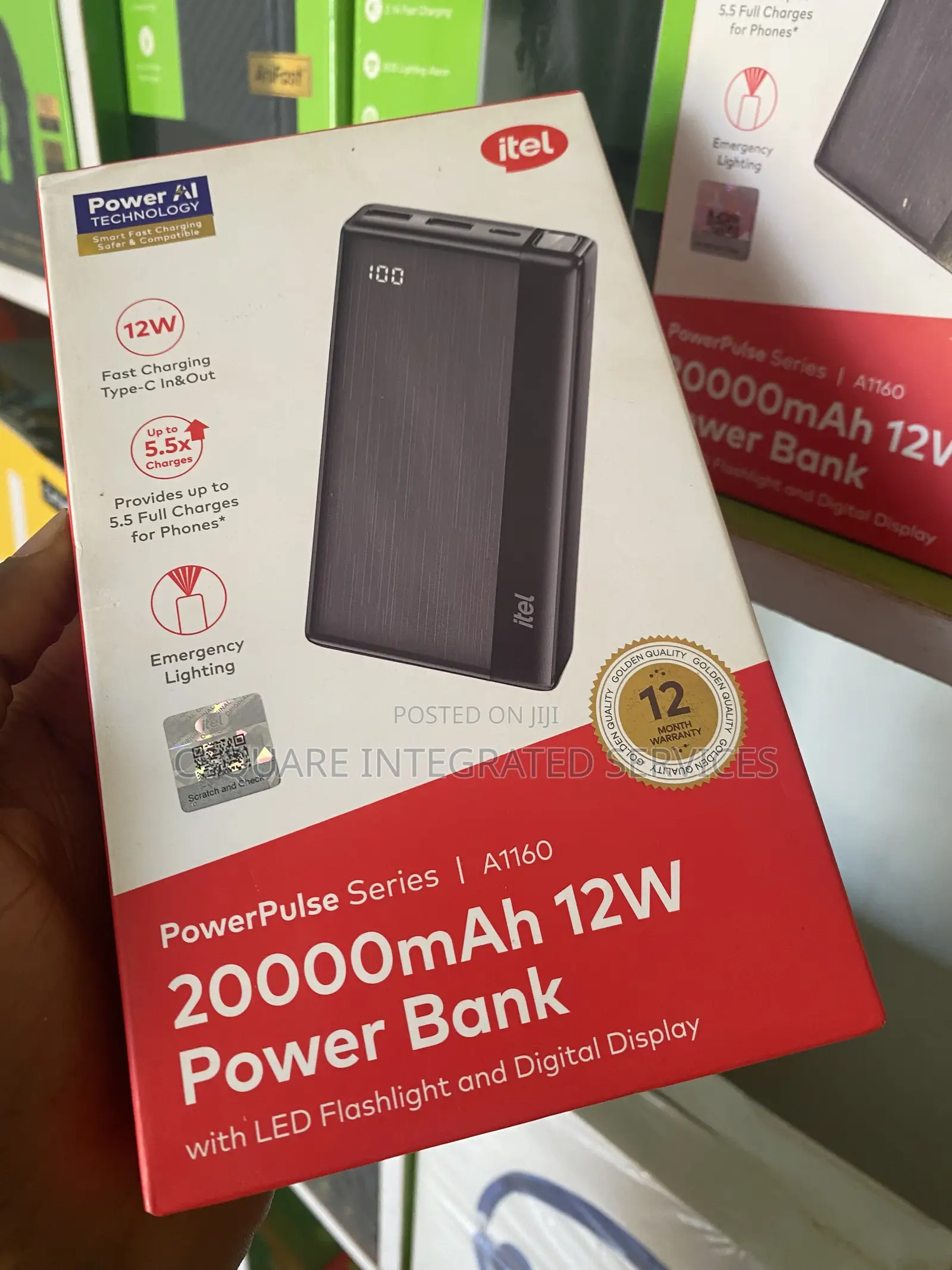 Brand New Itel 20000mah Power Back Type C Output and Inpur