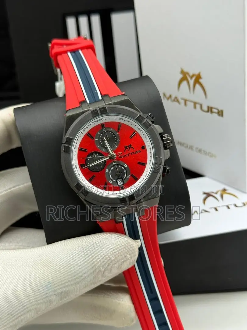 Premium Matturi Chronograph Sapphire Glass Rubber Strap Watch