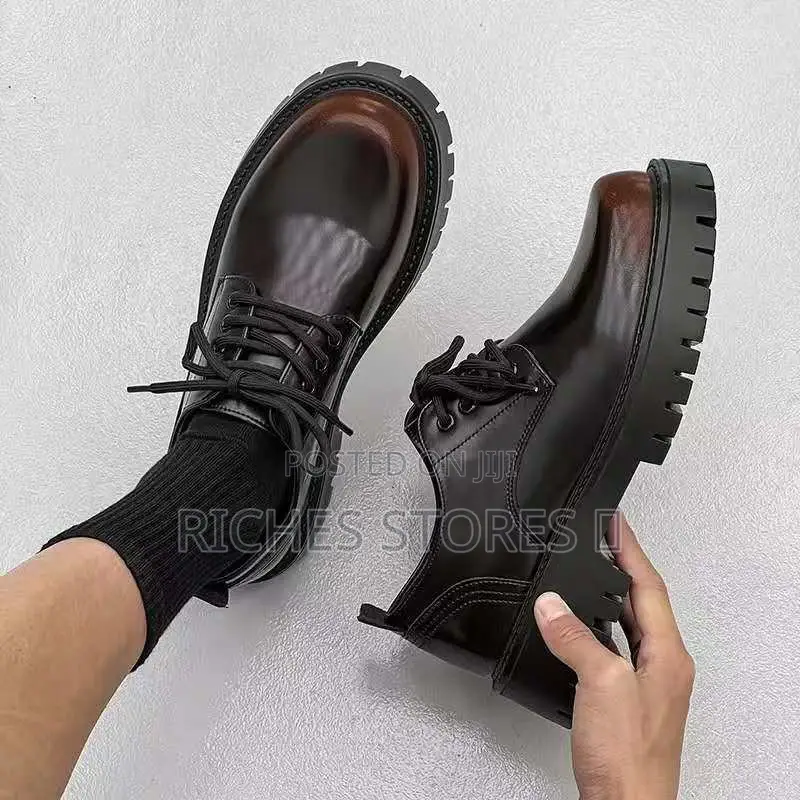 Balenciaga-Style Chunky Leather Derby Shoes for Men