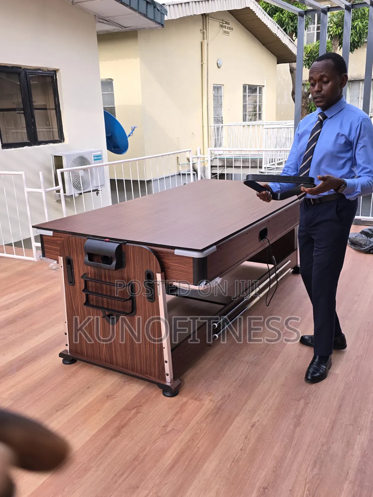 Premium 7ft 4-in-1 Game Table | Pool Billiards Air Hockey Tennis Dinin