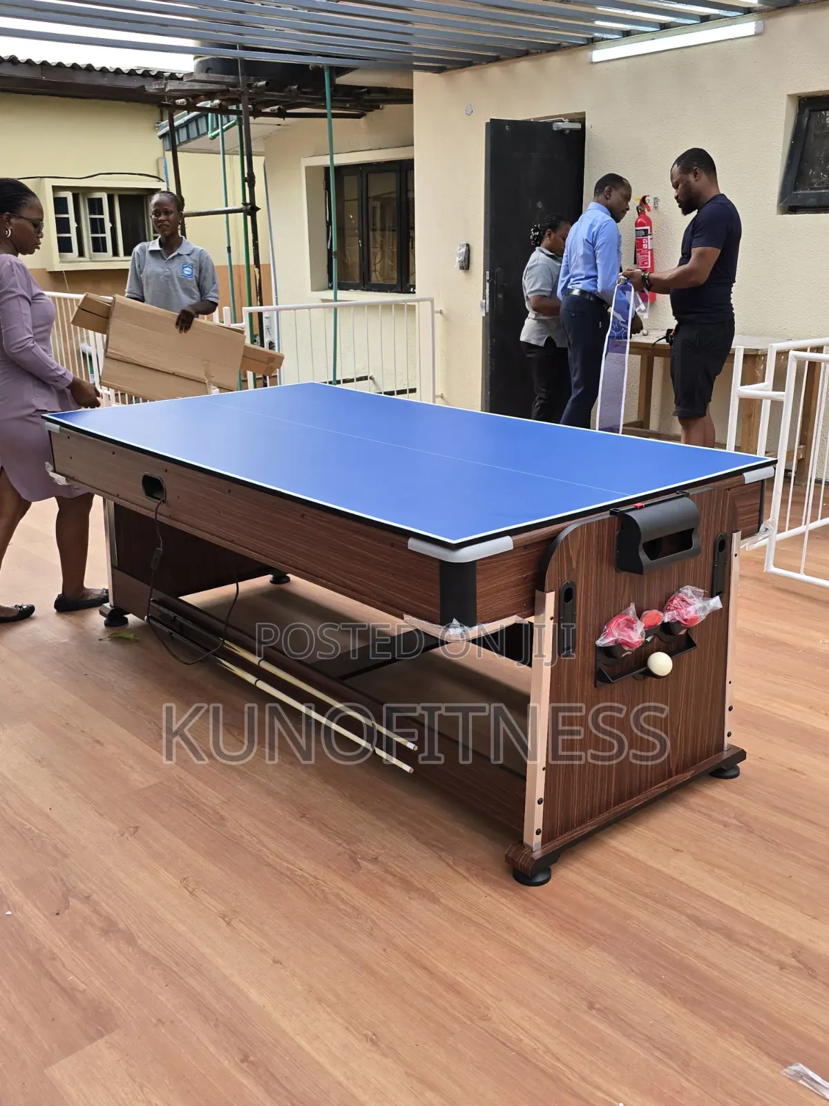 7-Foot 4-in-1 Rotating Multi-Game Table | Billiards Air Hockey Tennis