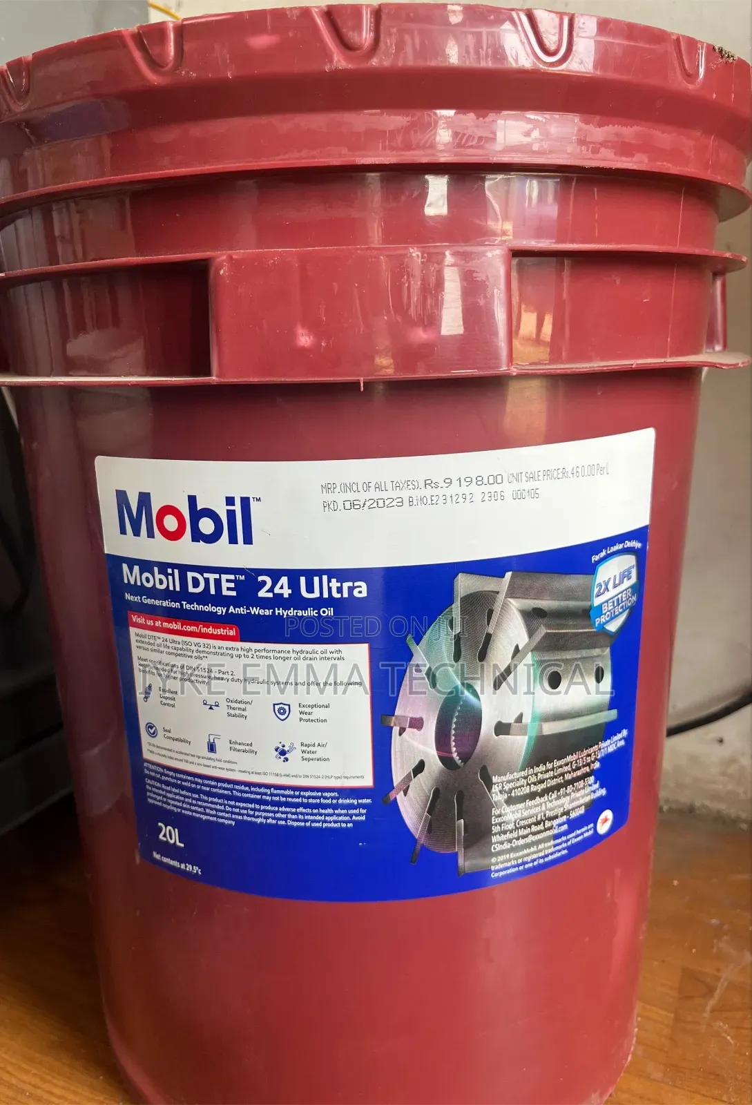 Mobil Dte 24 Ultra Hydraulic Oil 20l