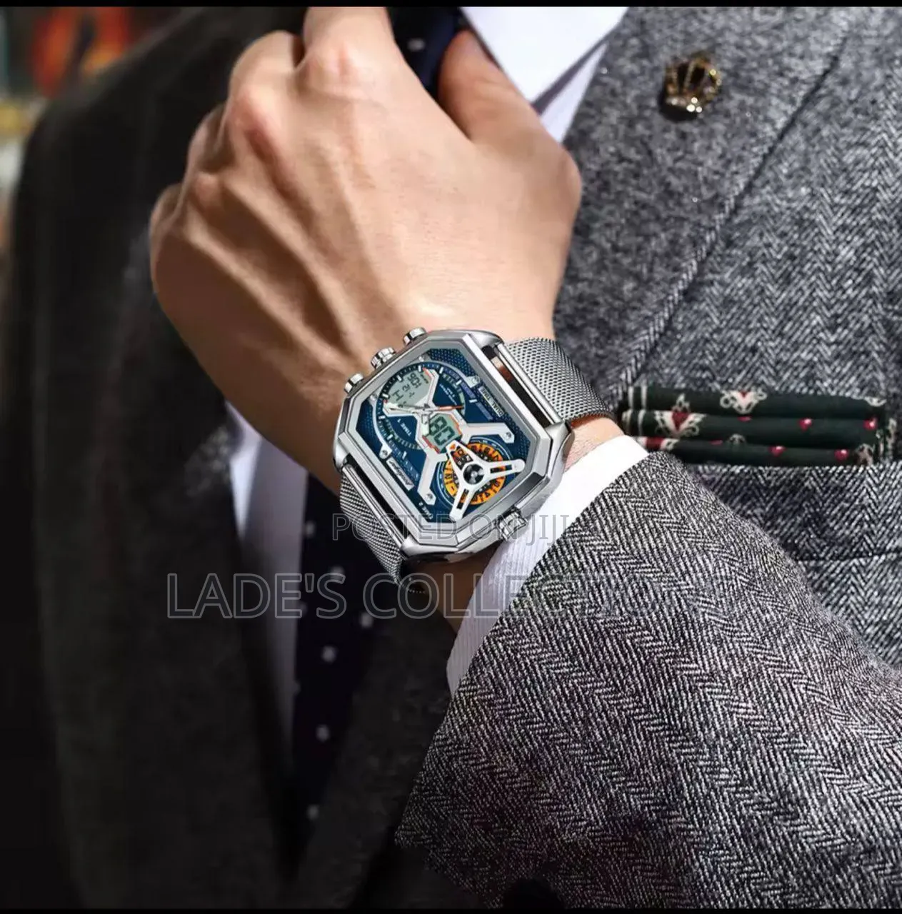 Poedager (Analog+Digital) Face Wristwatch