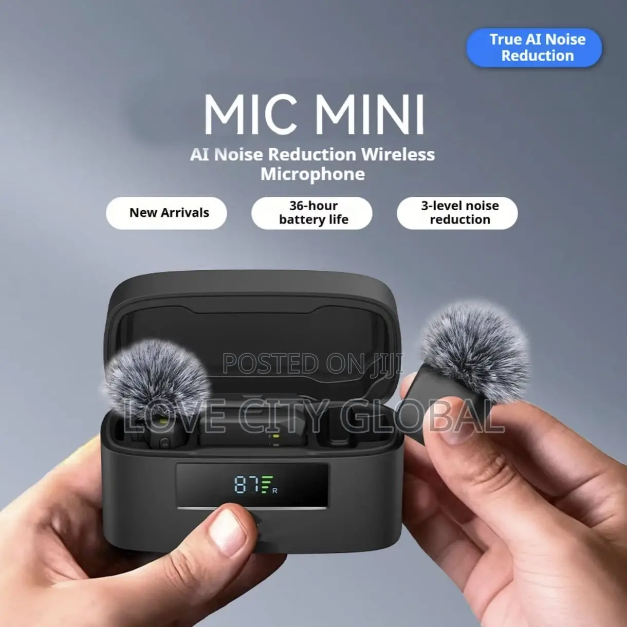 4in1 Ai Noise Cancellation Wireless Mic Lavalier Magnetic Clip-on Mic