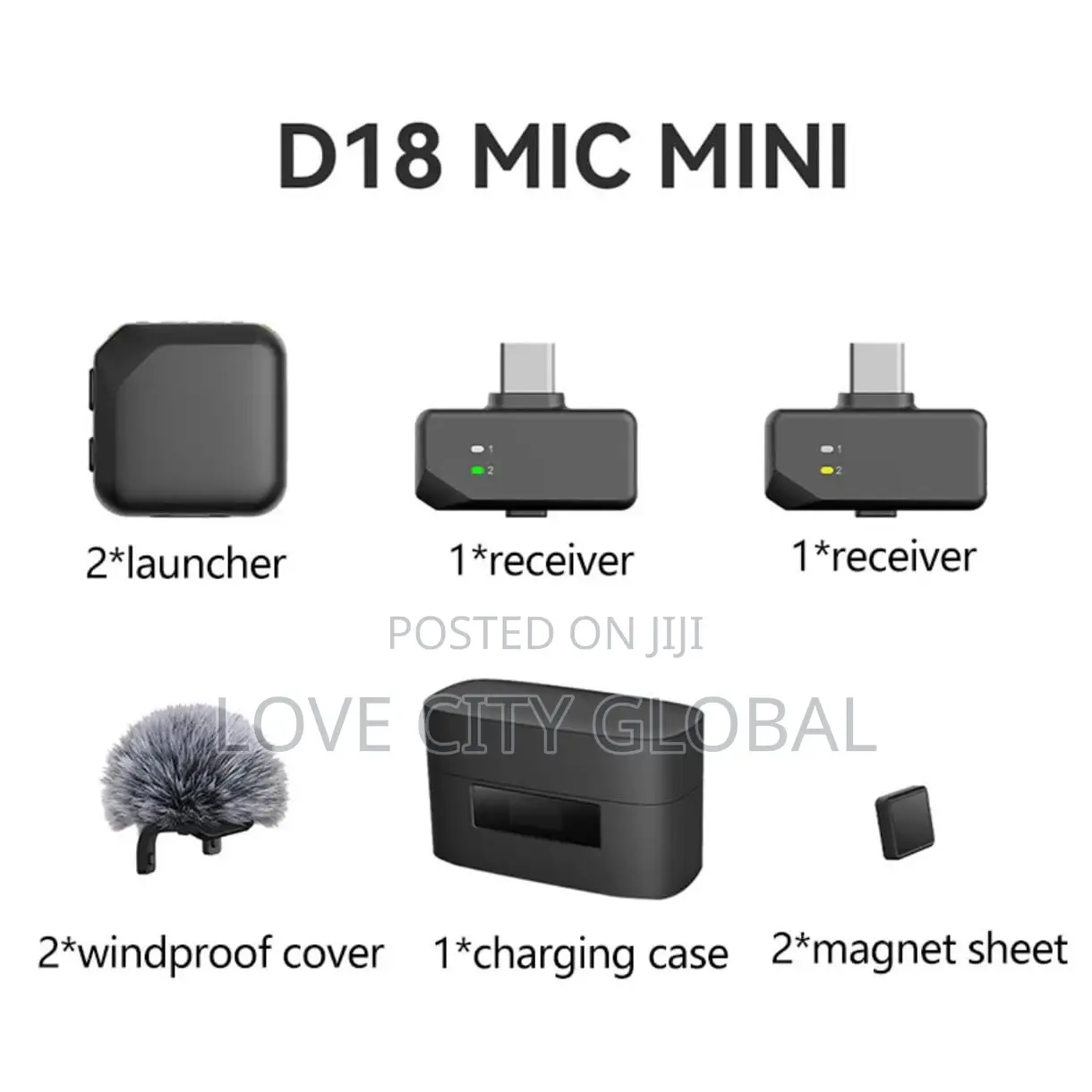 4in1 Ai Noise Cancellation Wireless Mic Lavalier Magnetic Clip-on Mic