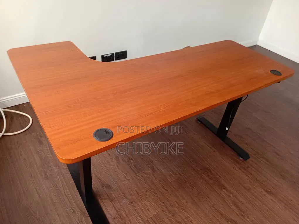 L Shape Adjustable Table 1.6meter Brown