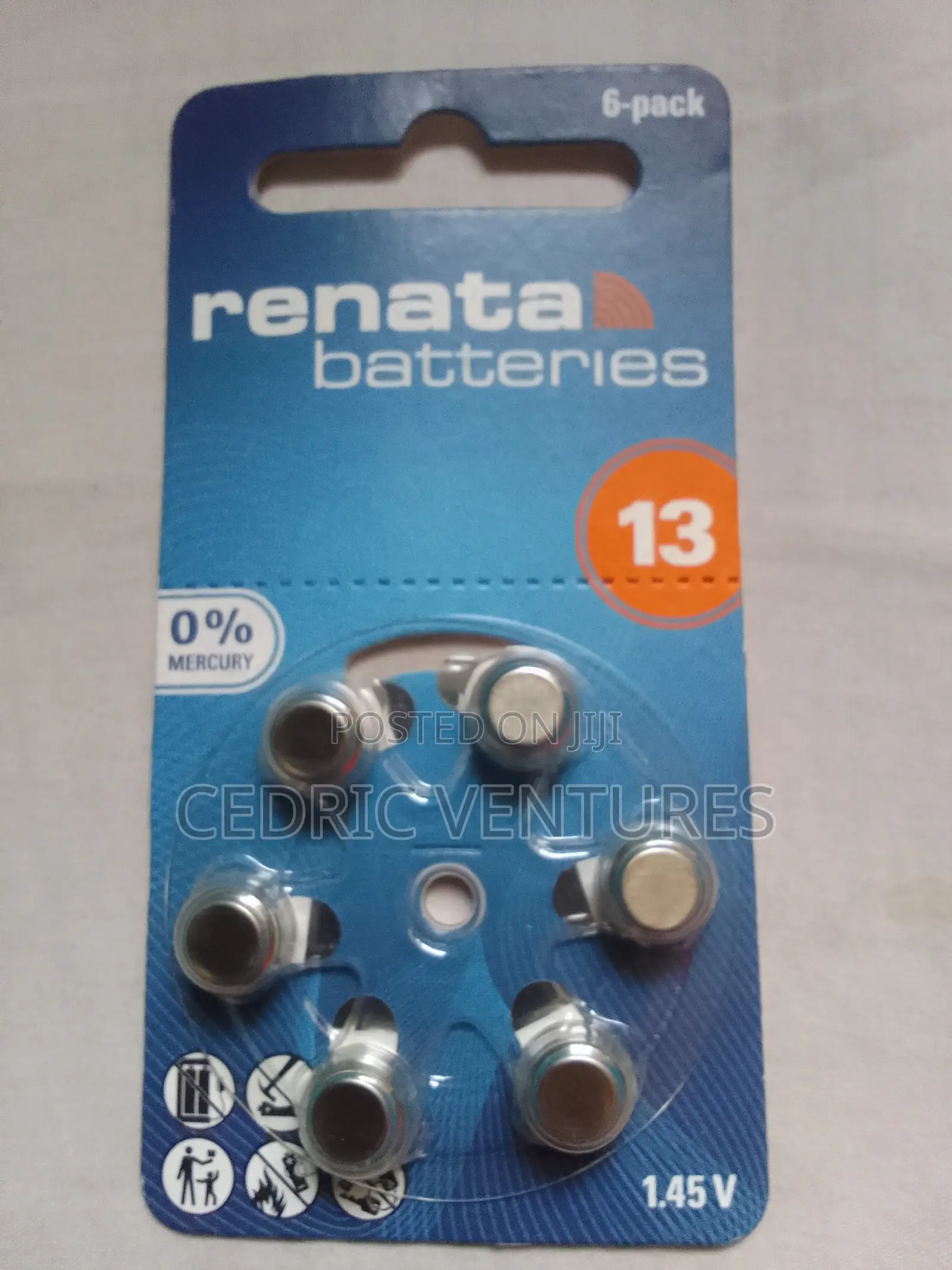 Renata Pr48 Button Cell Za 13 Zinc Air Hearing Aid Batteries 1.45v