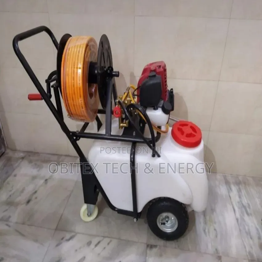 50l Power Sprayer With 4-Stroke Engine High-Pressure Hose Reel Trolley