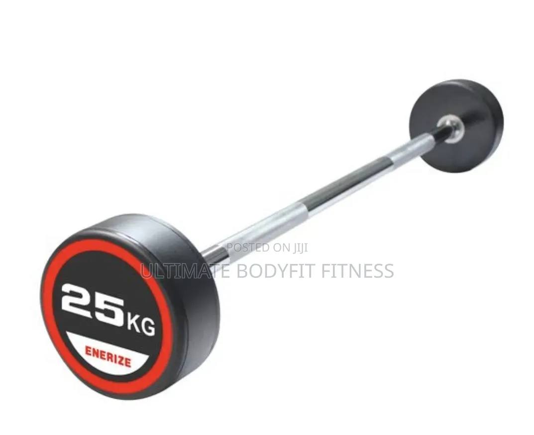 Brand New 25kg Rubber Head Barbell Straight Curl