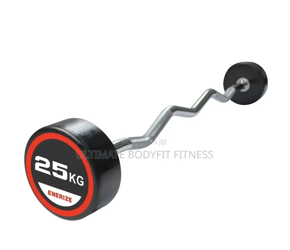 Brand New 25kg Rubber Head Barbell Straight Curl