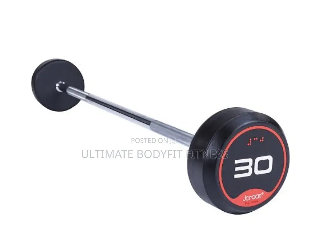 Brand New 30kg Rubber Head Barbell Straight Curl