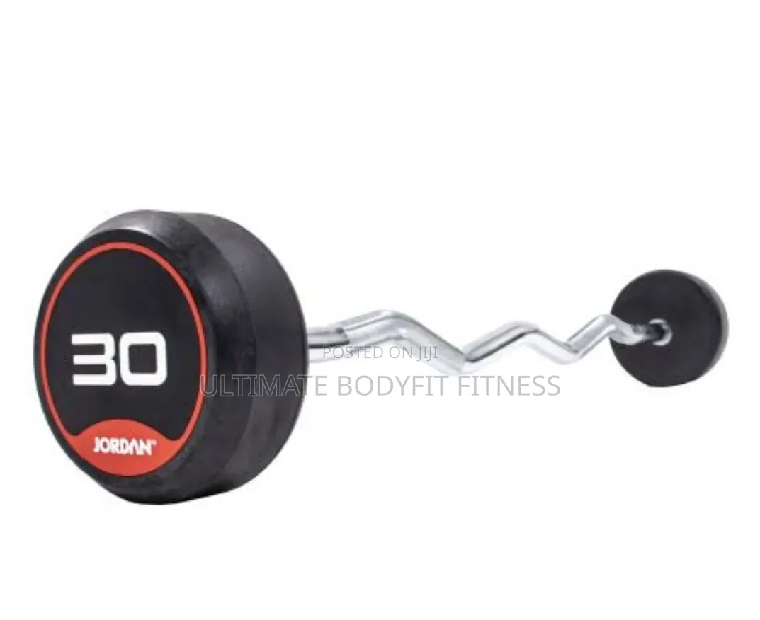 Brand New 30kg Rubber Head Barbell Straight Curl