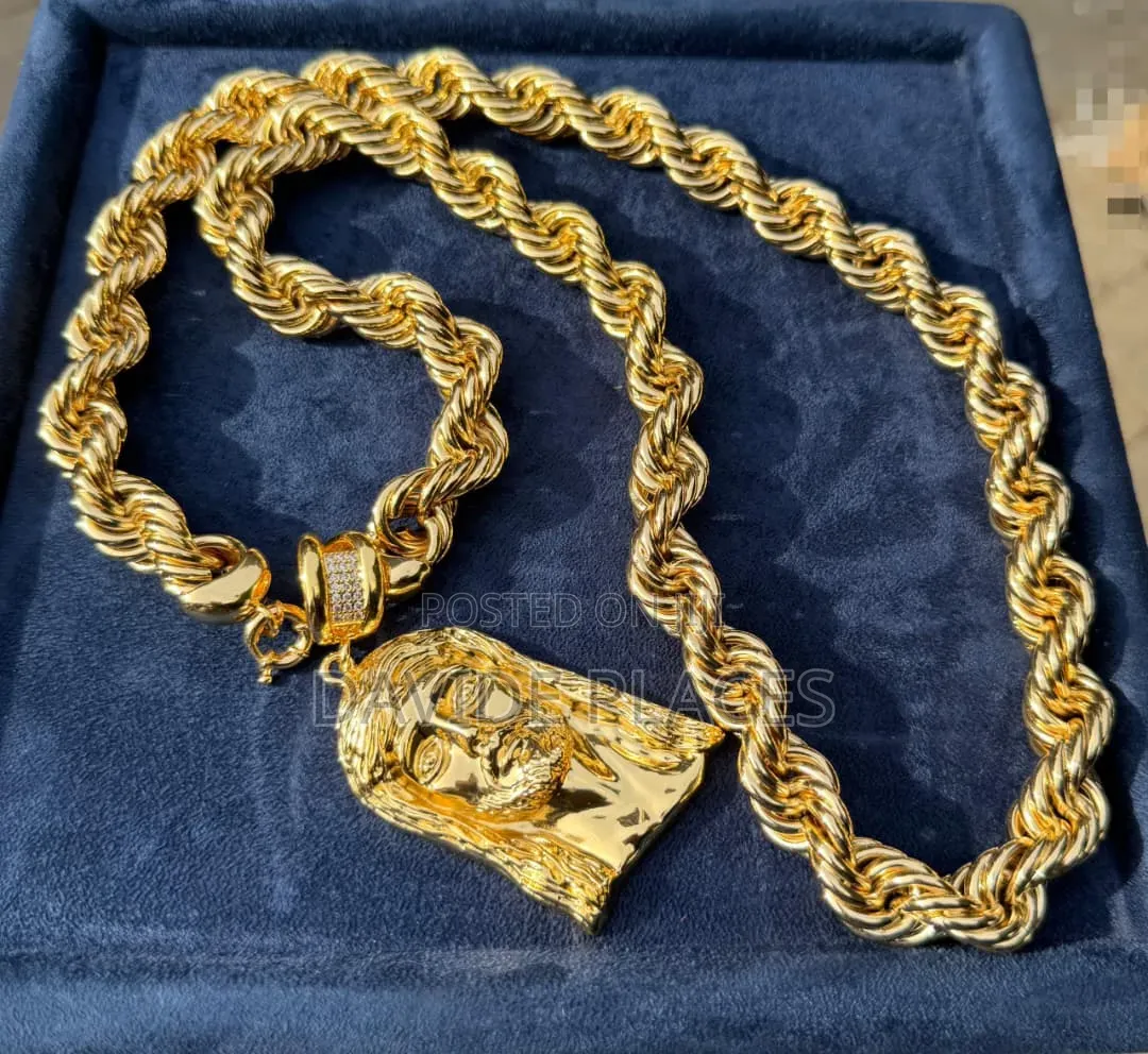Gold Replica, Italian Steel Necklace and Pendant, Available in Differe