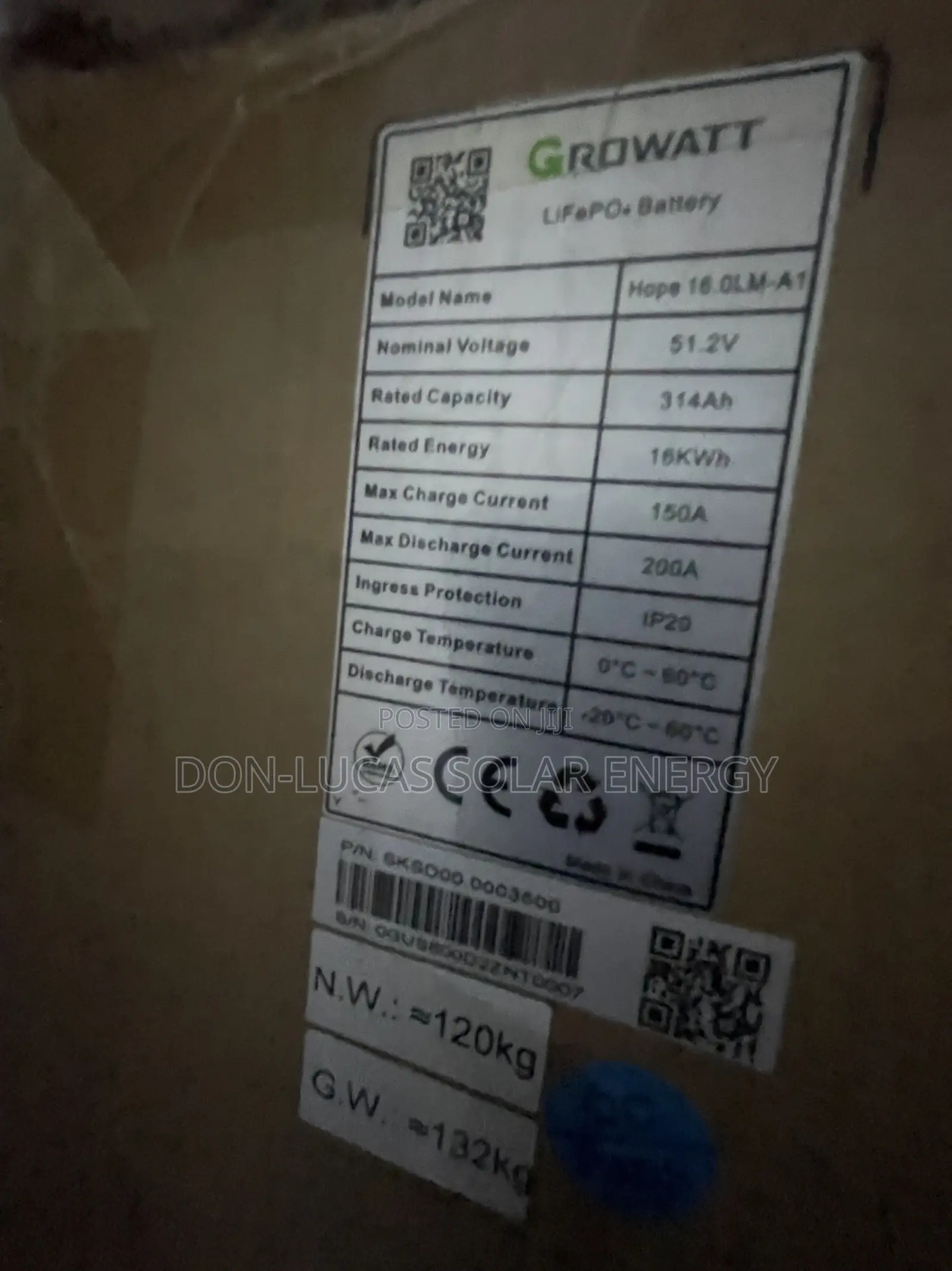 Growth 16kwh 51.2v Lithium Ion Battery