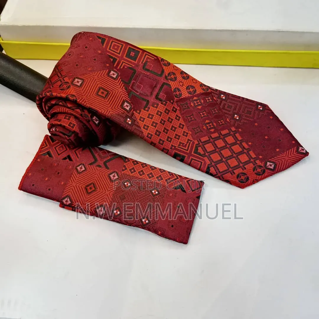 Premium Quality Men’S Tie With Pocket Square – Elegant Stylish