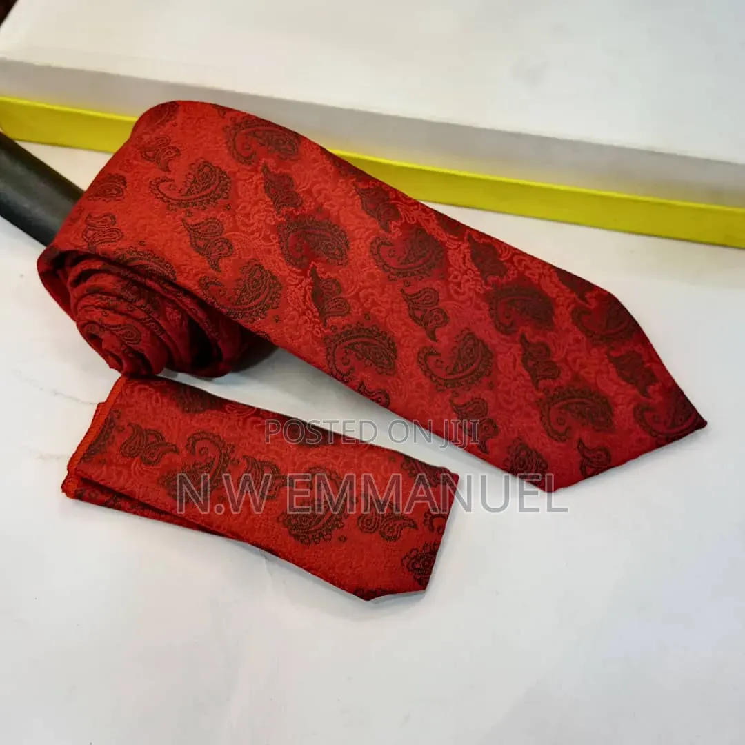 Premium Quality Men’S Tie With Pocket Square – Elegant Stylish