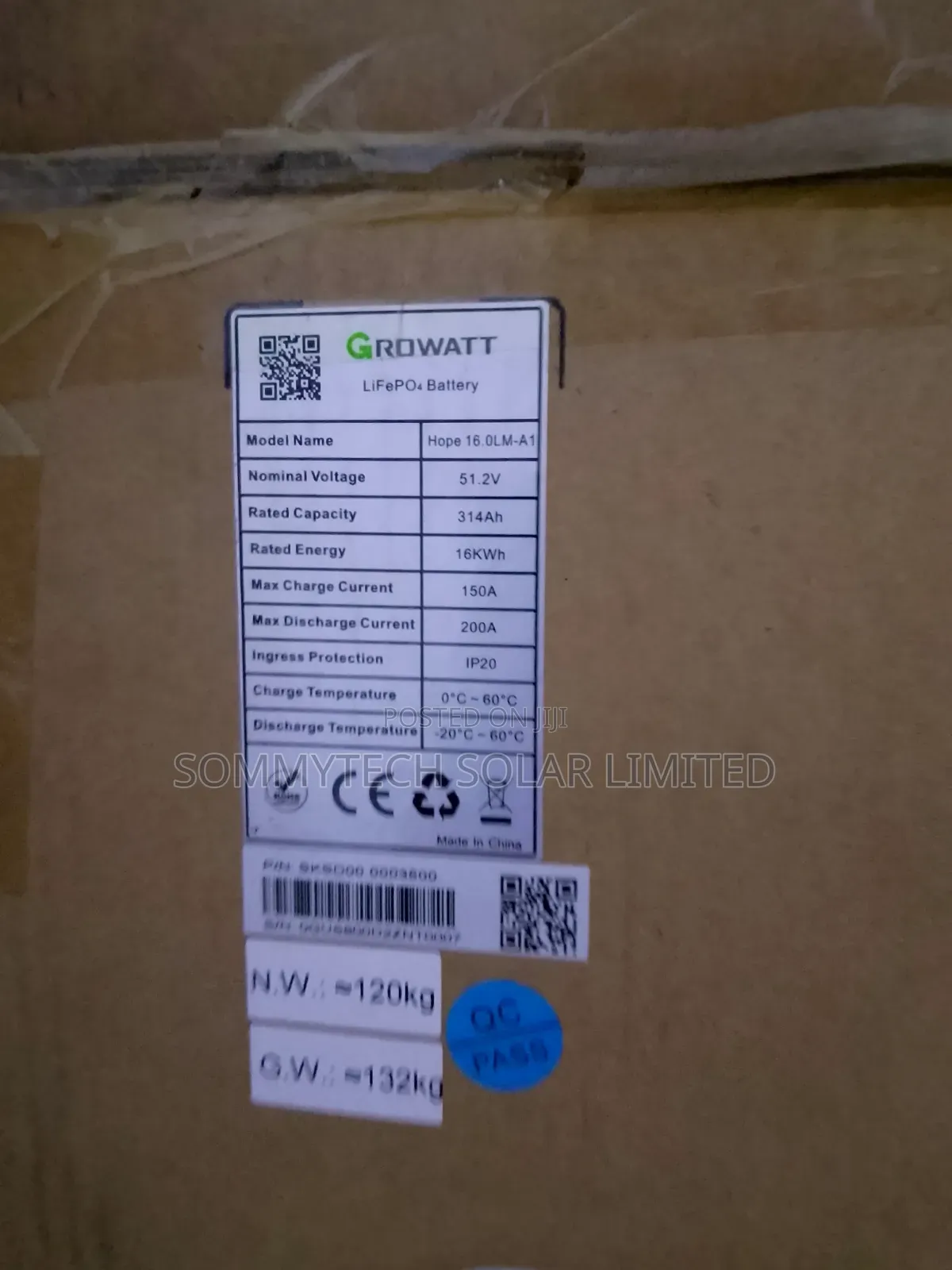16kwh _48v Growatt Luthiun Ion Battery