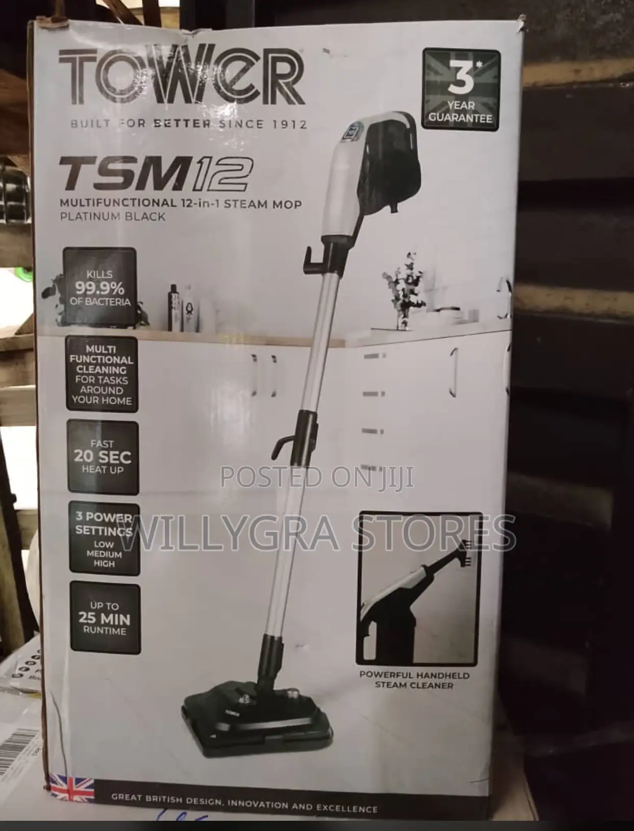 Tower T134001pl Tsm12 Multi-Functional 12-in-1 Steam Mop