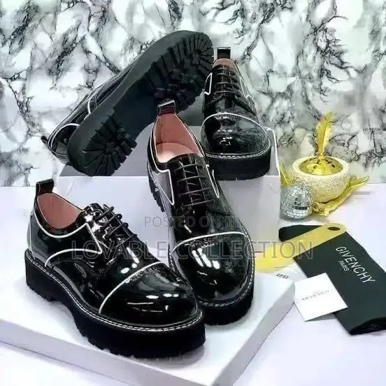 Givenchy Patent Leather Chunky Derby Shoes.