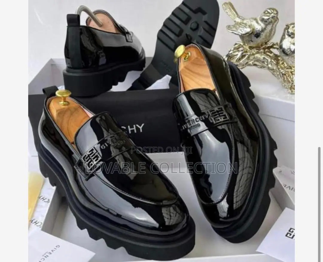Givenchy Patent Leather Chunky Derby Shoes.