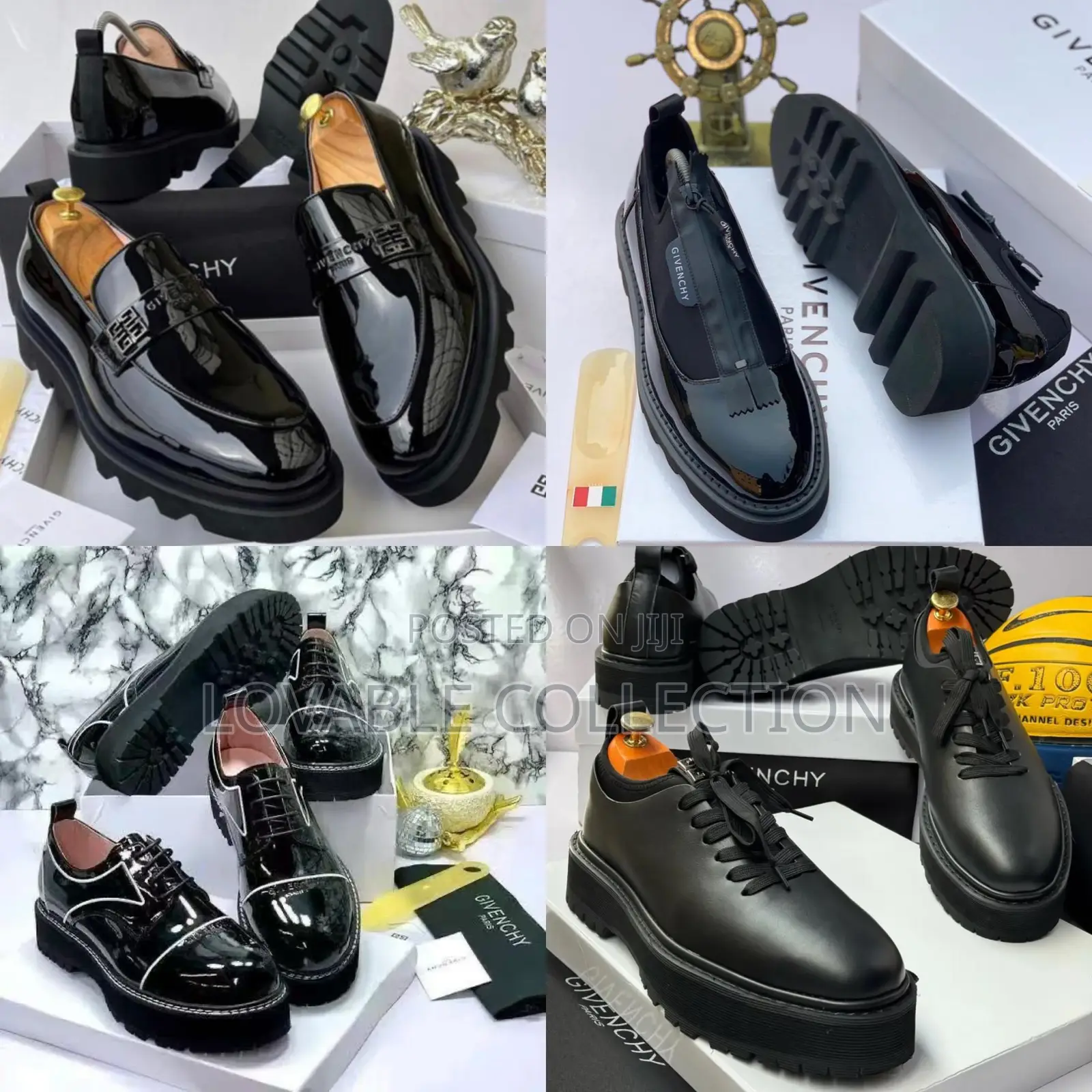 Givenchy Patent Leather Chunky Derby Shoes.