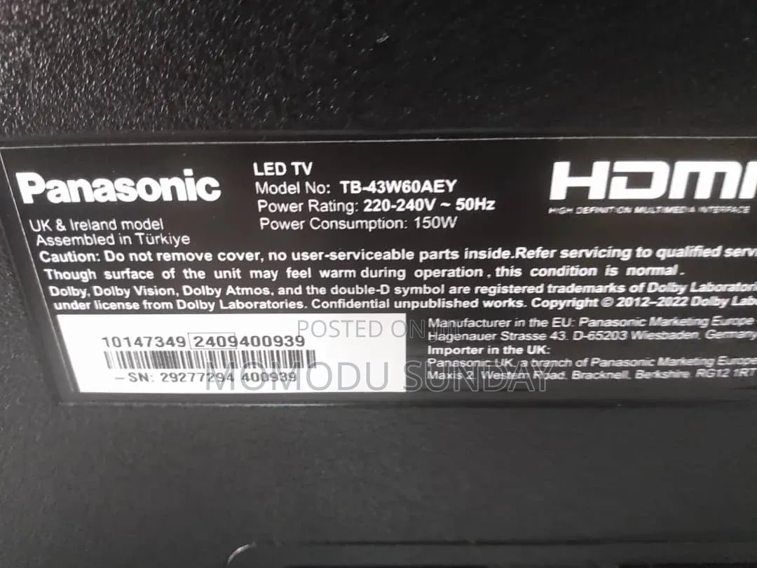Panasonic W60 Series Led Ultra Hd Tv Powered by Tivo