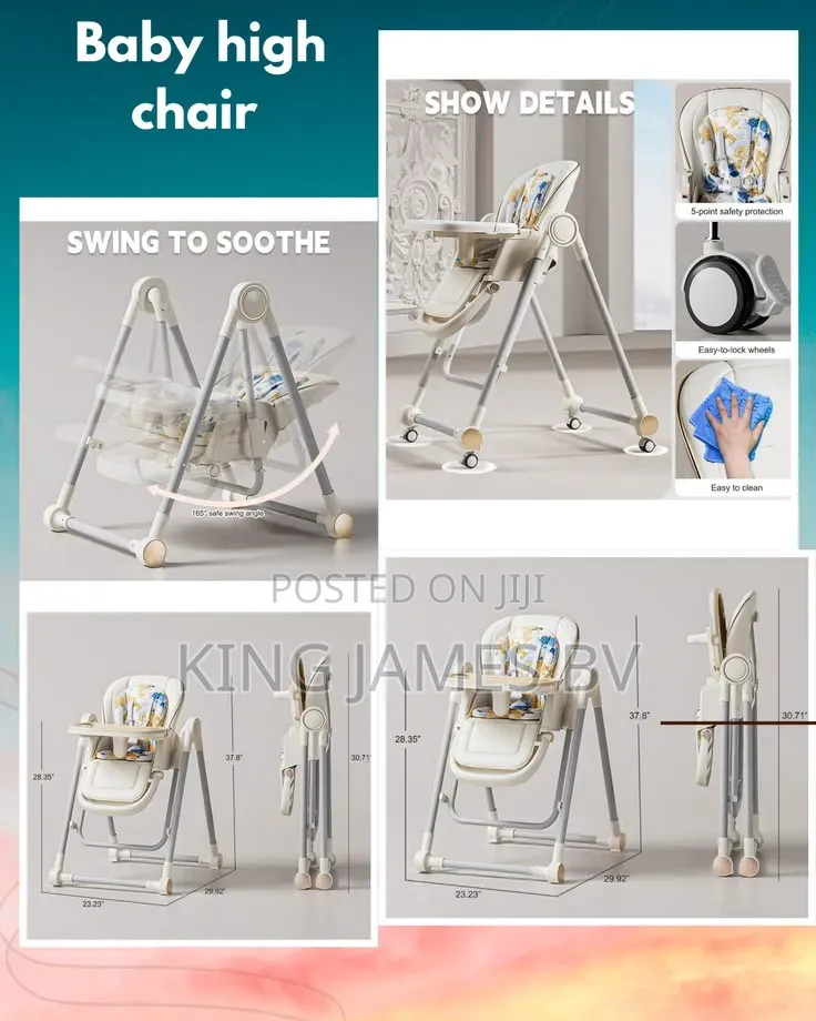 Baby High Chair With Swing – Safe Feeding Relaxing Motion