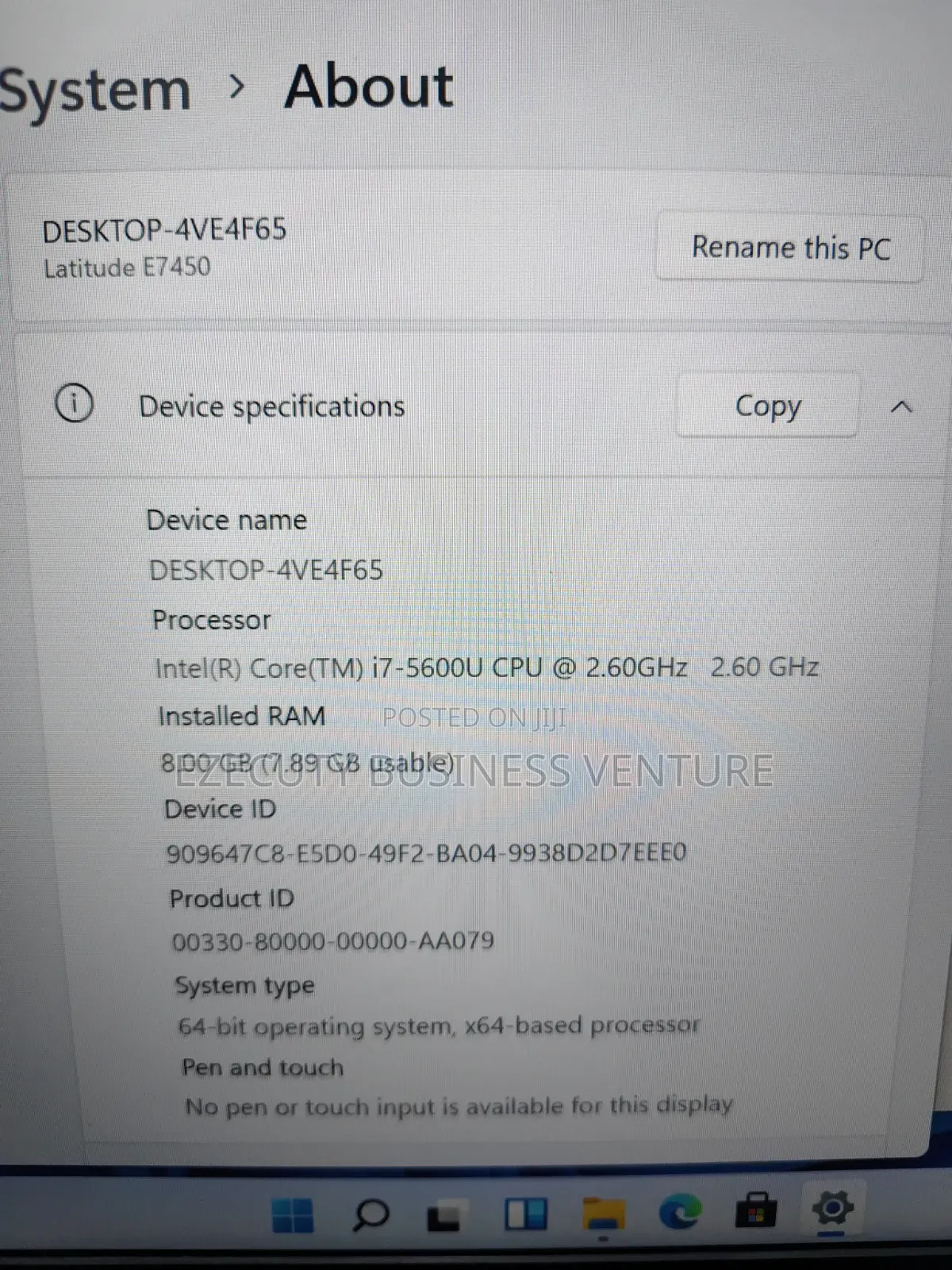Laptop Dell Latitude E7450 8GB Intel Core i7 SSD 256GB
