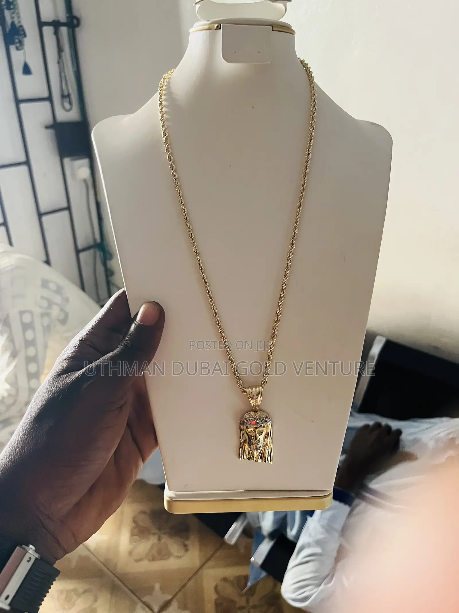Brand New Twist Necklace and Jesus Head Pendant