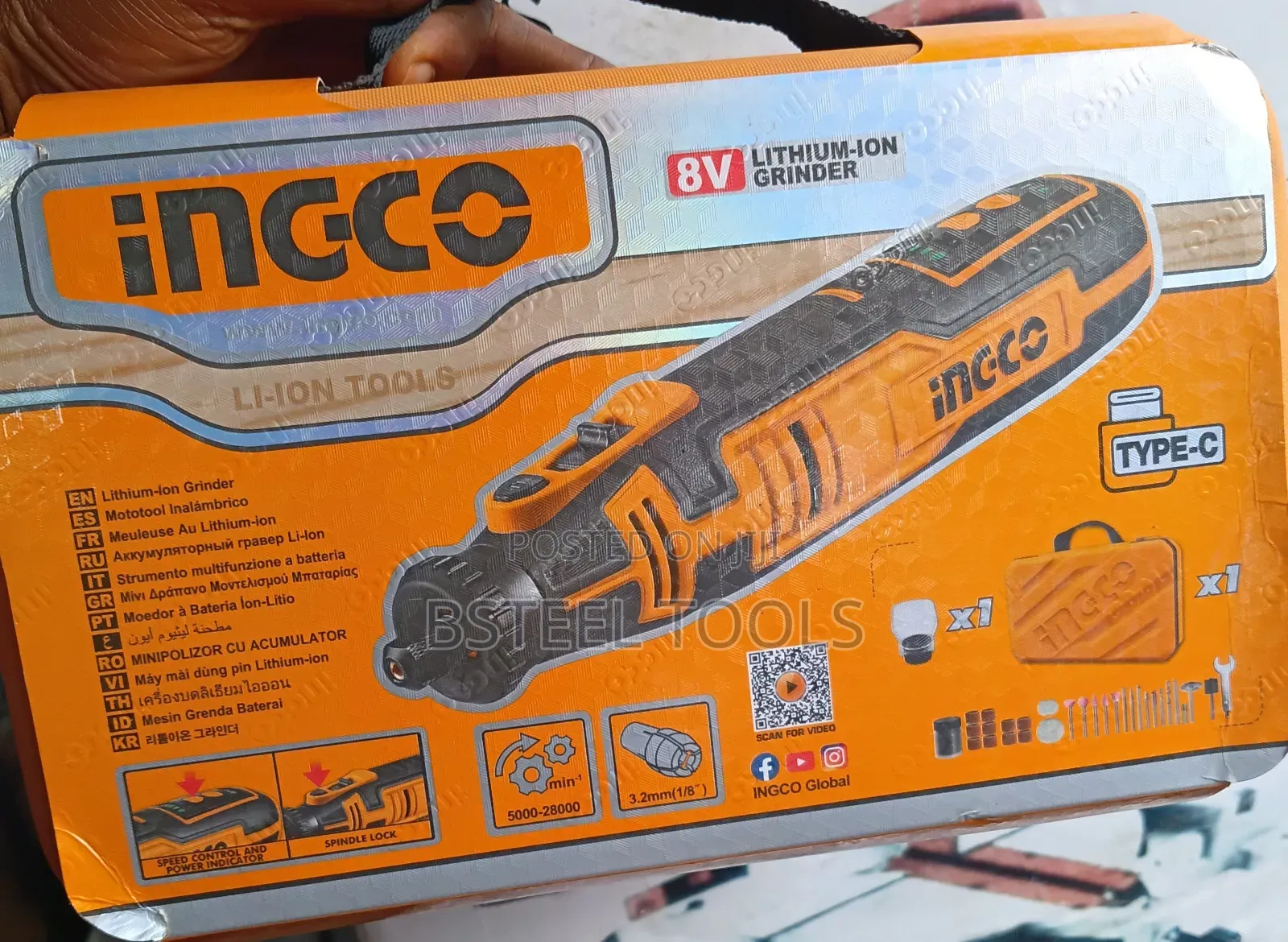 Ingco Cordless Straight Grinder – Portable Grinding Polishing Tool