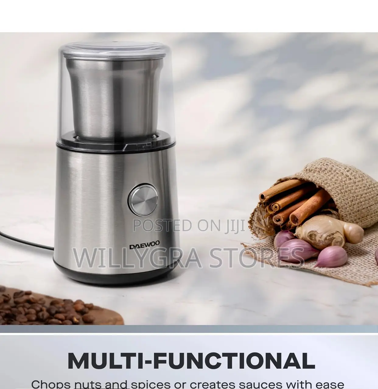 Daewoo 200w Wet Dry Stainless Steel Blades Coffee Spice Grinder