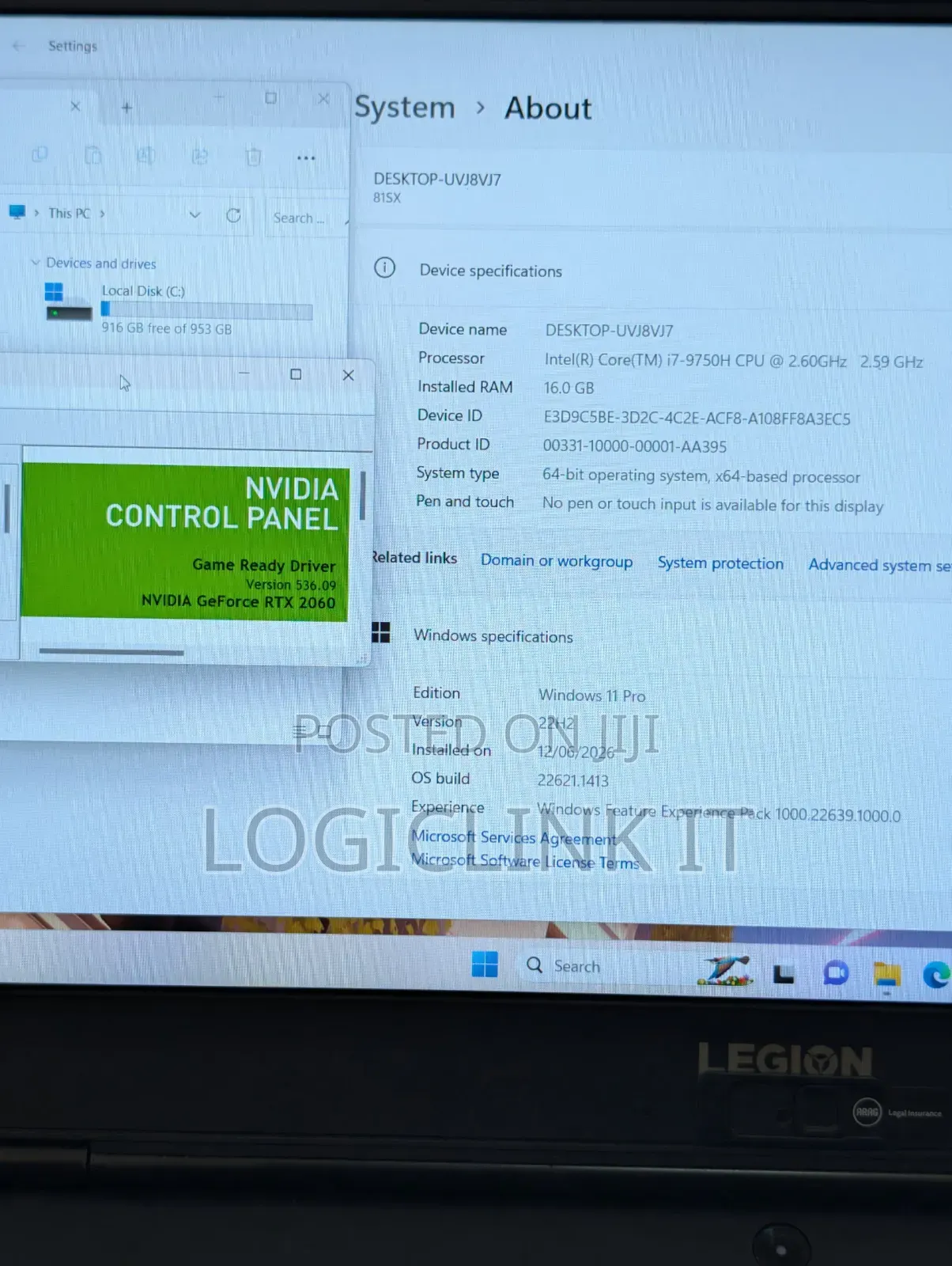 Laptop Lenovo Legion Y540 16GB Intel Core i7 SSD 1T