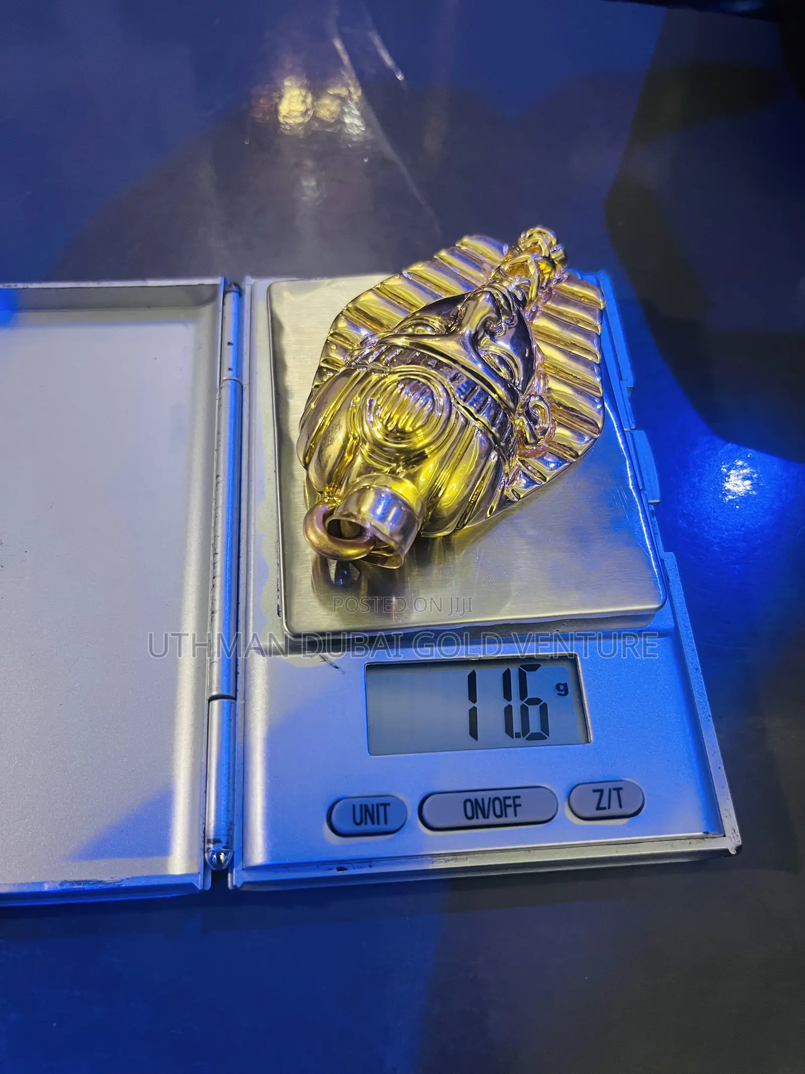 18 Karat Gold Twist Necklace Pharaoh Pendent