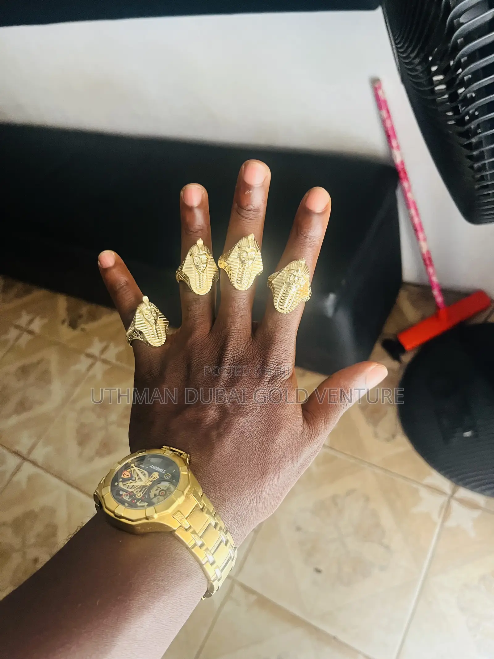 18 Karat Italian Gold Pharaoh Rings