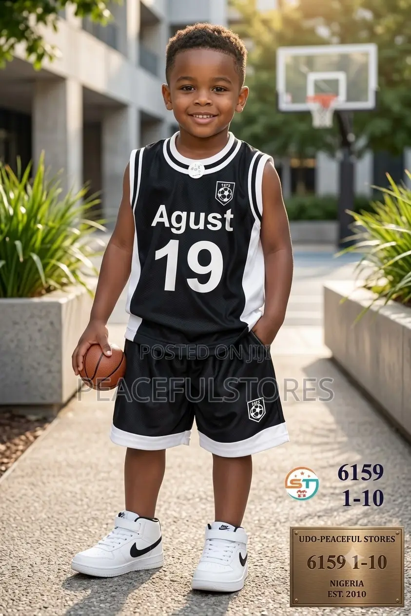 Kids' Premium "Agust 19" Athletic Basketball Jersey Shorts Set