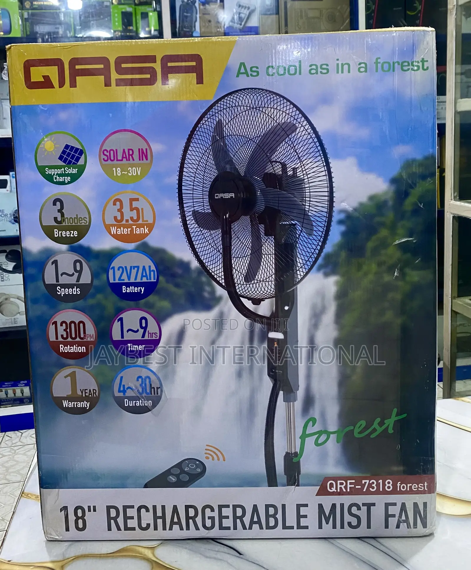 Qasa 18 Inch Rechargeable Mist Fan QRF-7318 Forest