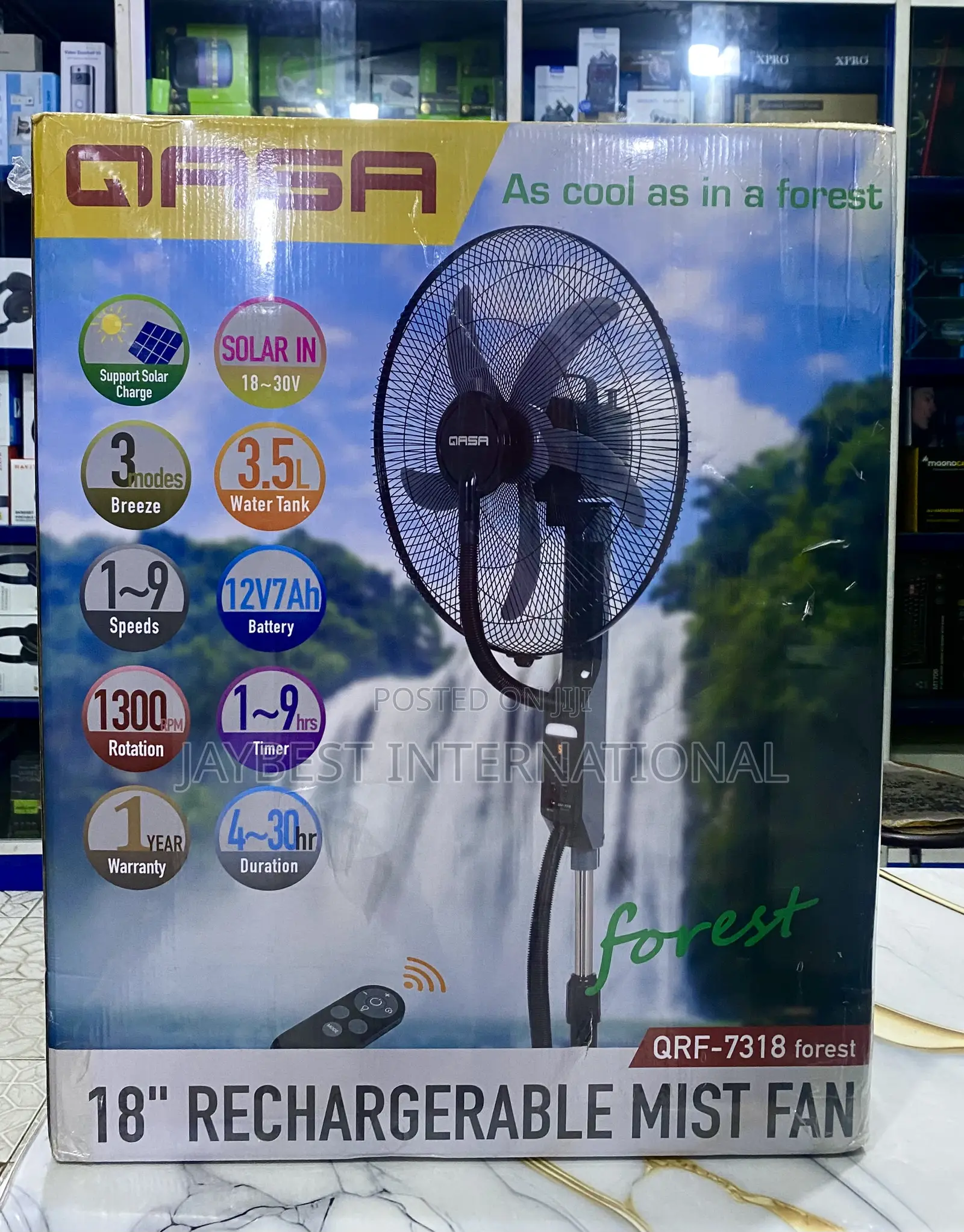 Qasa 18 Inch Rechargeable Mist Fan QRF-7318 Forest