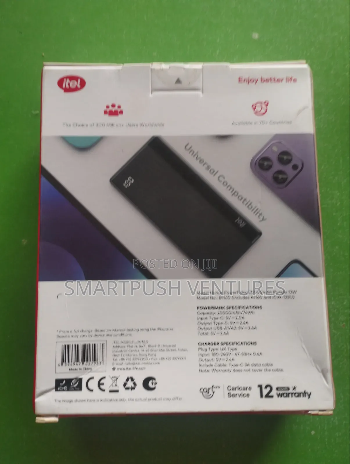 Itel Power Bank With Charger 20,000mah