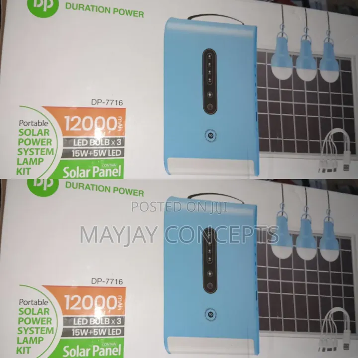 DP 12000mah Multifunctional Solar Light Kit-3bulbs USB Port