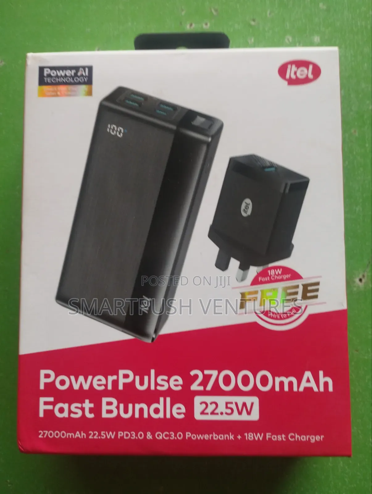 Itel 27,000mah Power Bank With 18w Charger