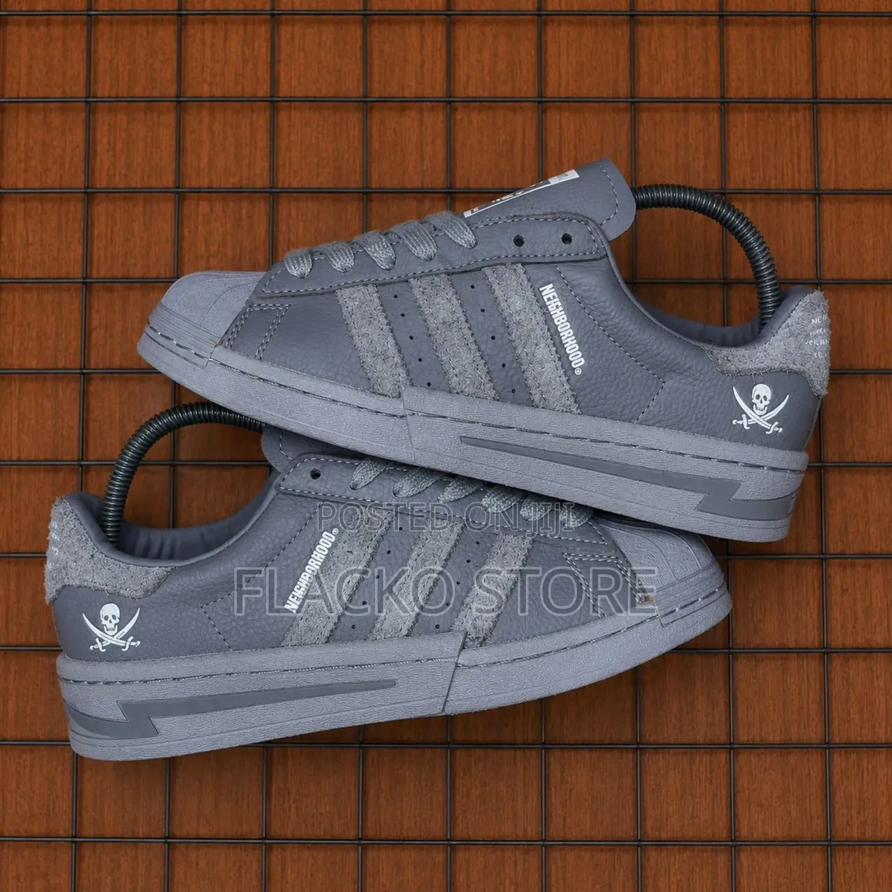 Original Neighborhood X Adidas Superstar Cement Grey Sneakers