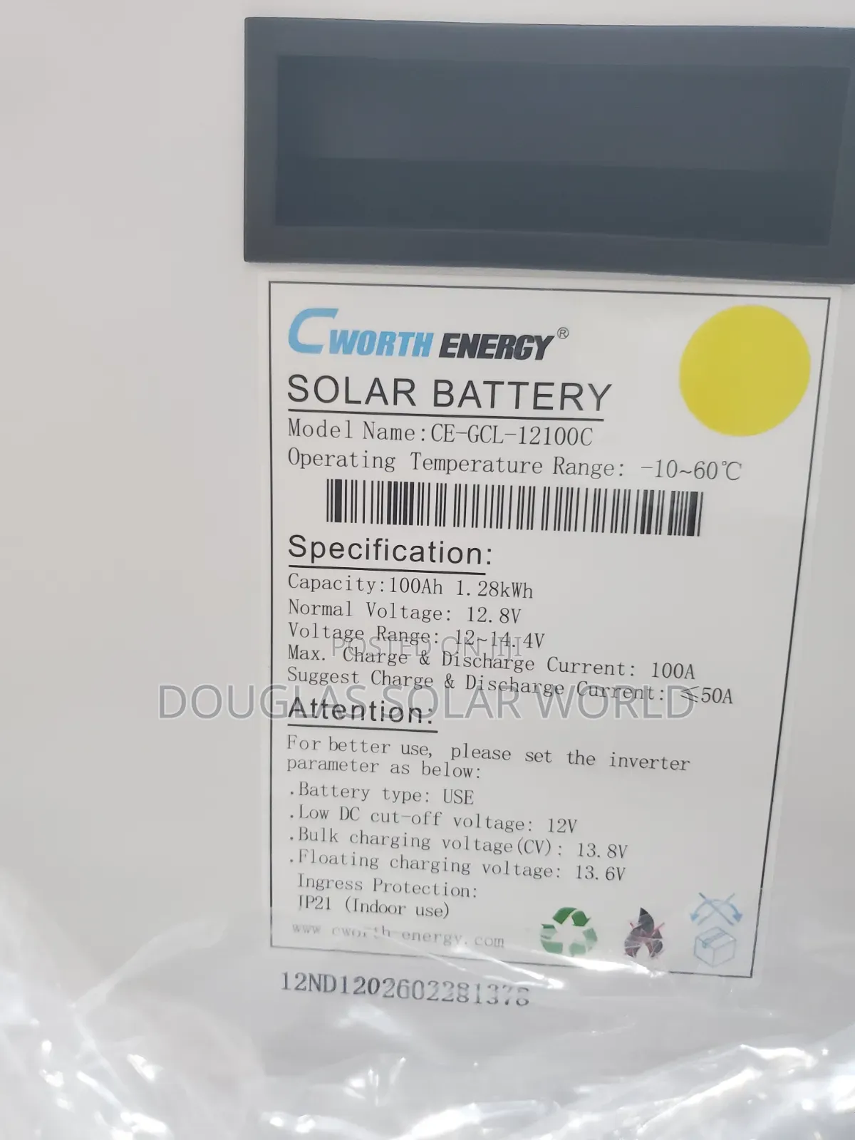 Cworth Energy 12v 100ah Lithium Battery