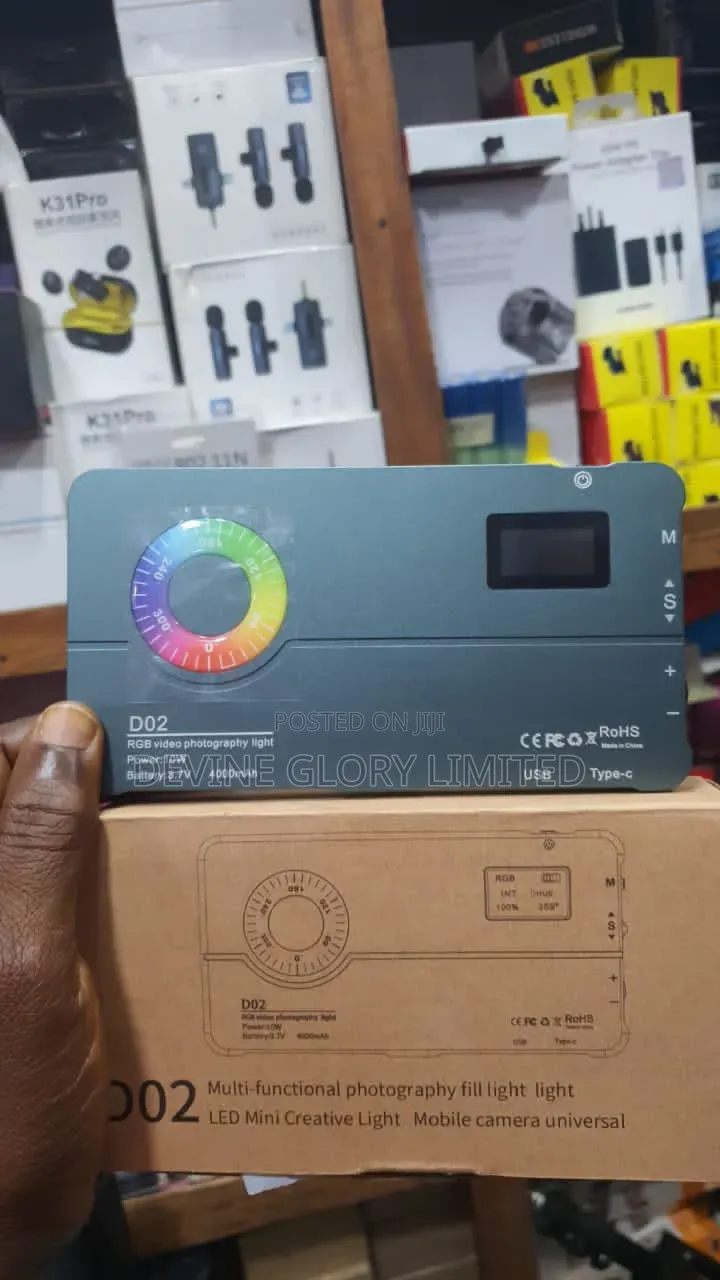 D02 Rgb Led Video Light 4000mah Photography Fill Light