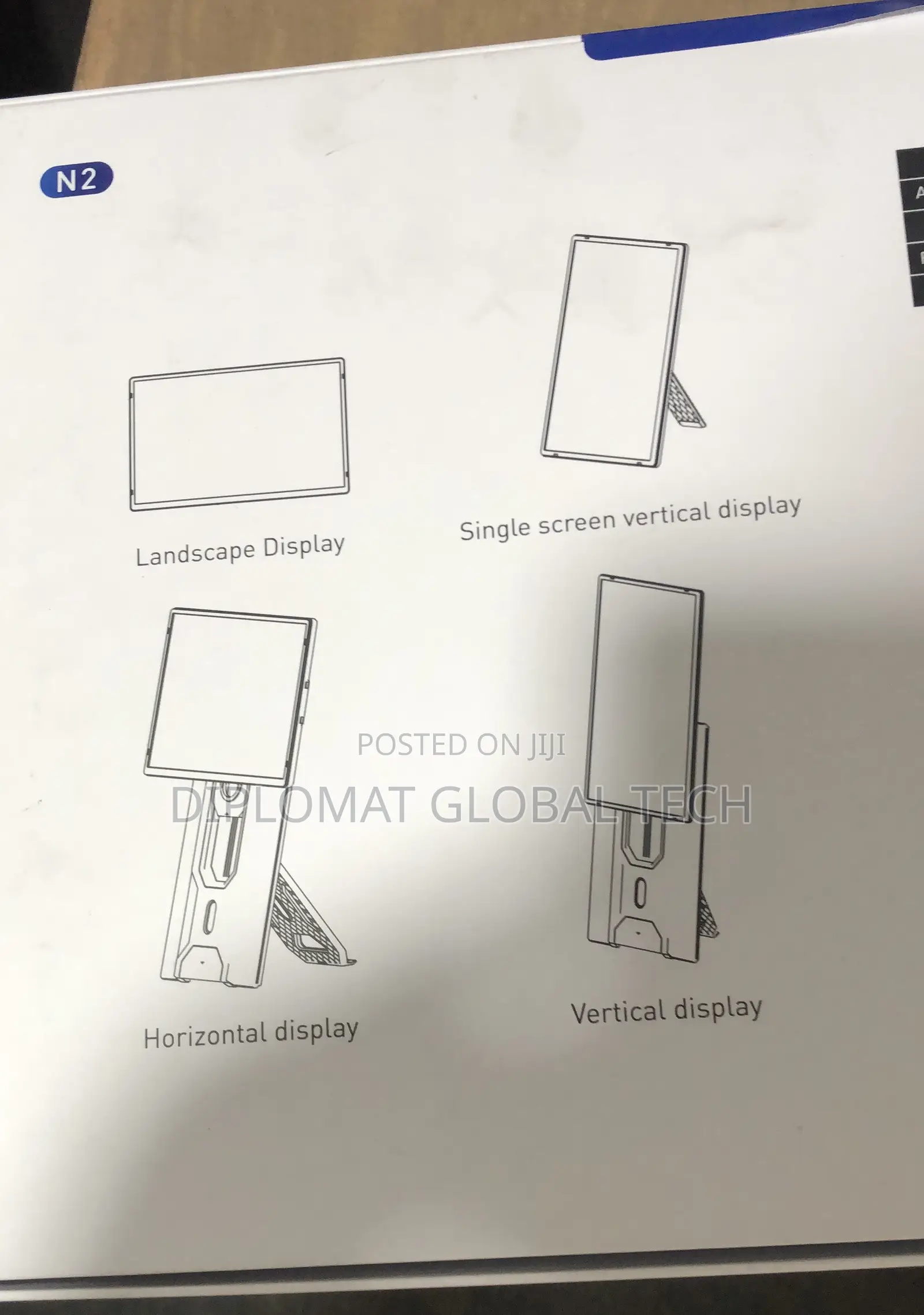 N2 V2com Laptop Screen Extender Monitor Portable - 16.1'' FHD 1200p