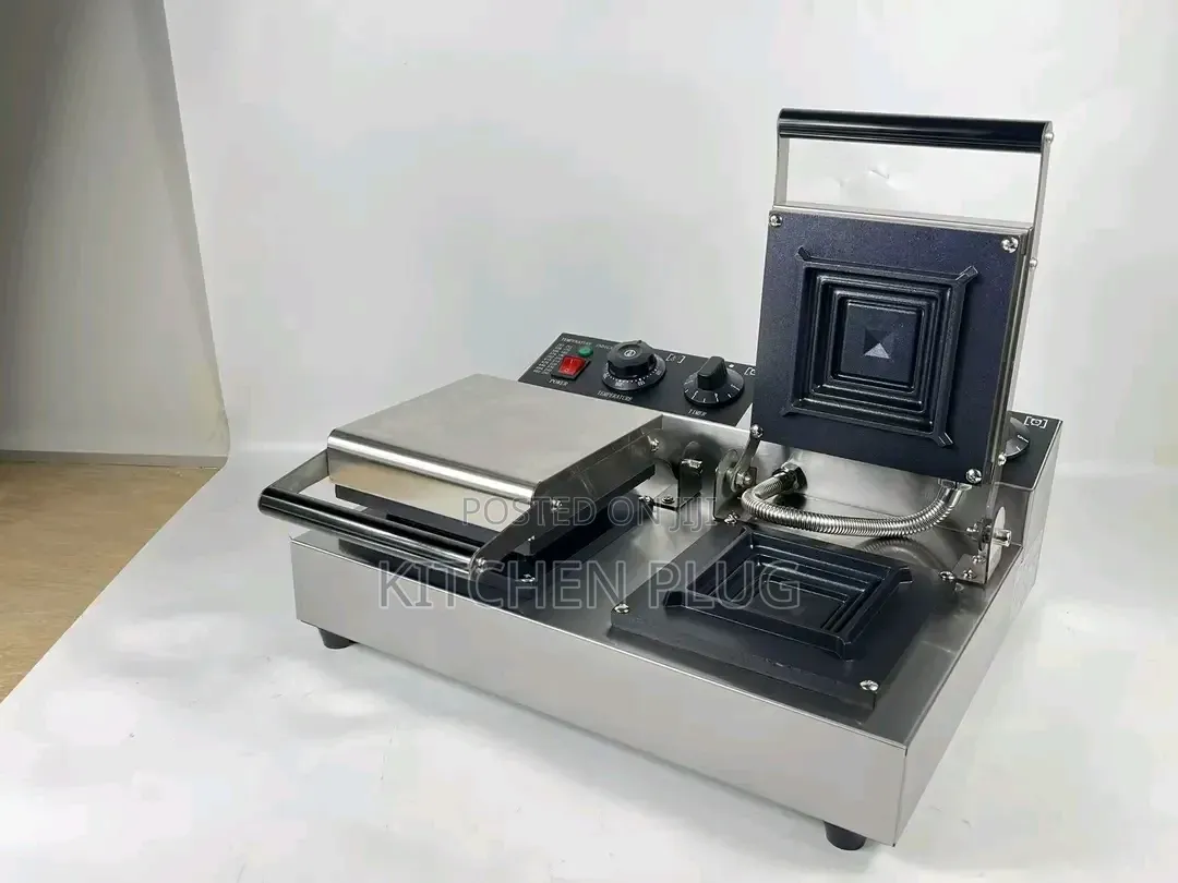 Commercial-Grade Electric Sandwich Machine, Durable Stainless Steel.