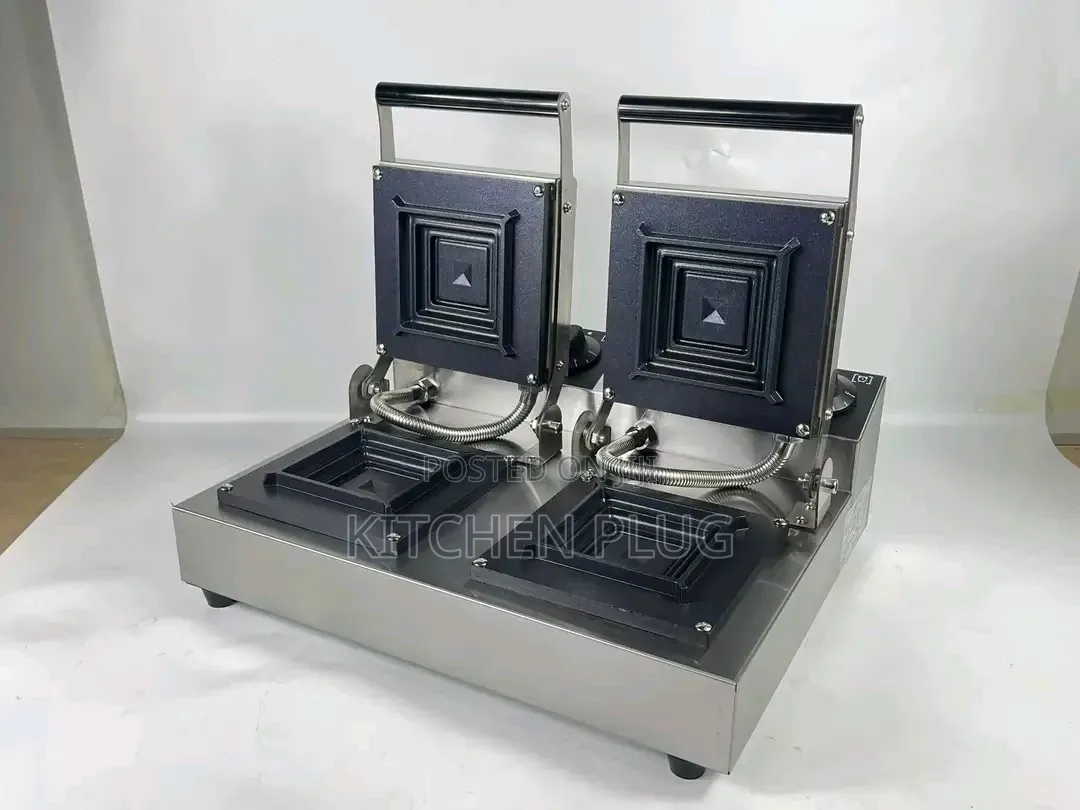 Commercial-Grade Electric Sandwich Machine, Durable Stainless Steel.