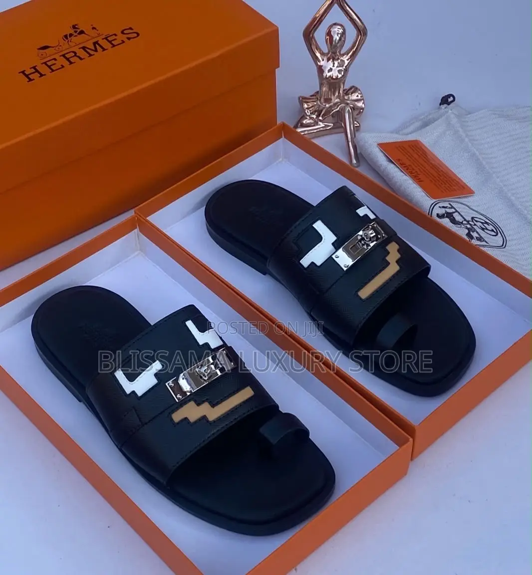 Hermes Premium Luxury Quality Leather Slippers