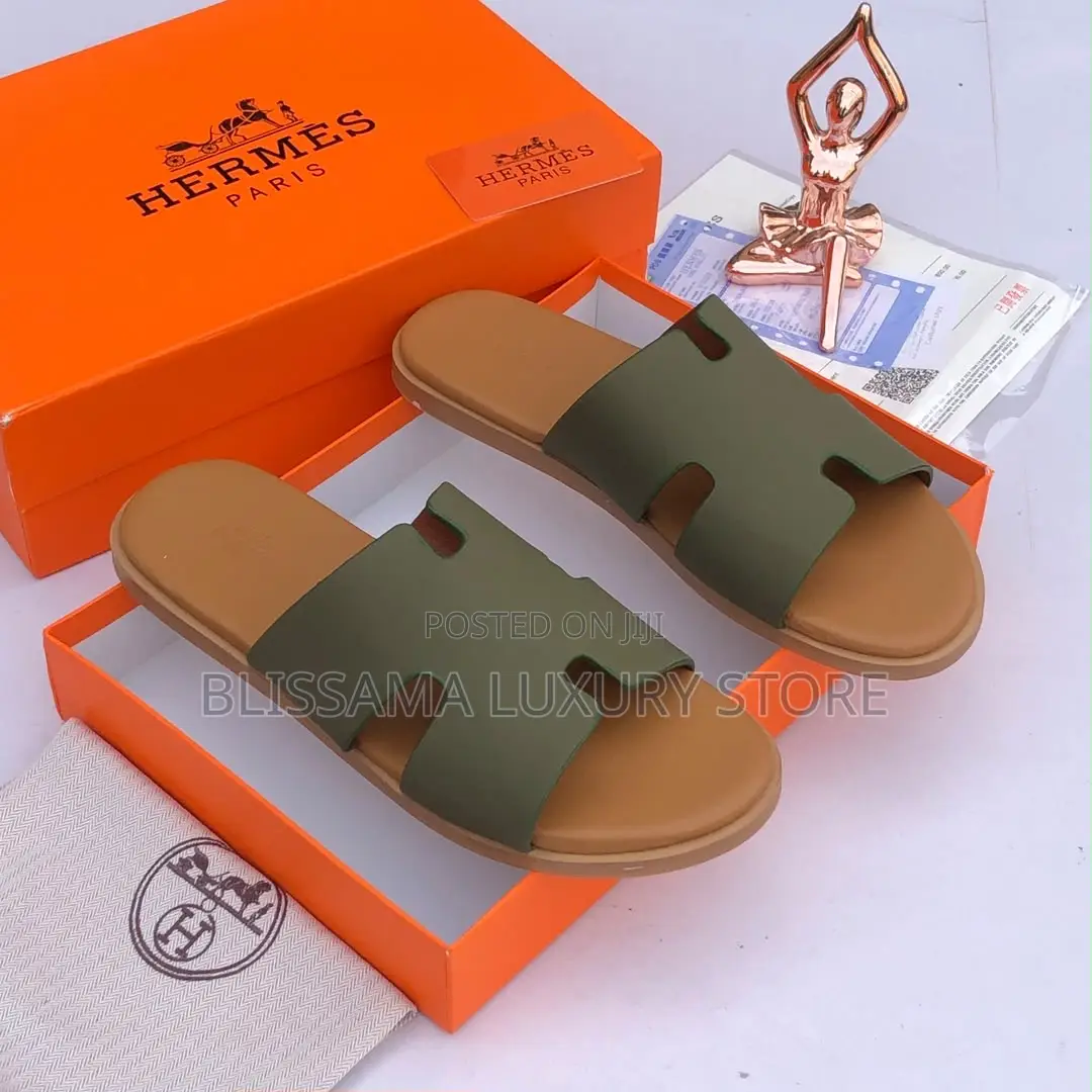 Hermes Premium Luxury Quality Leather Slippers