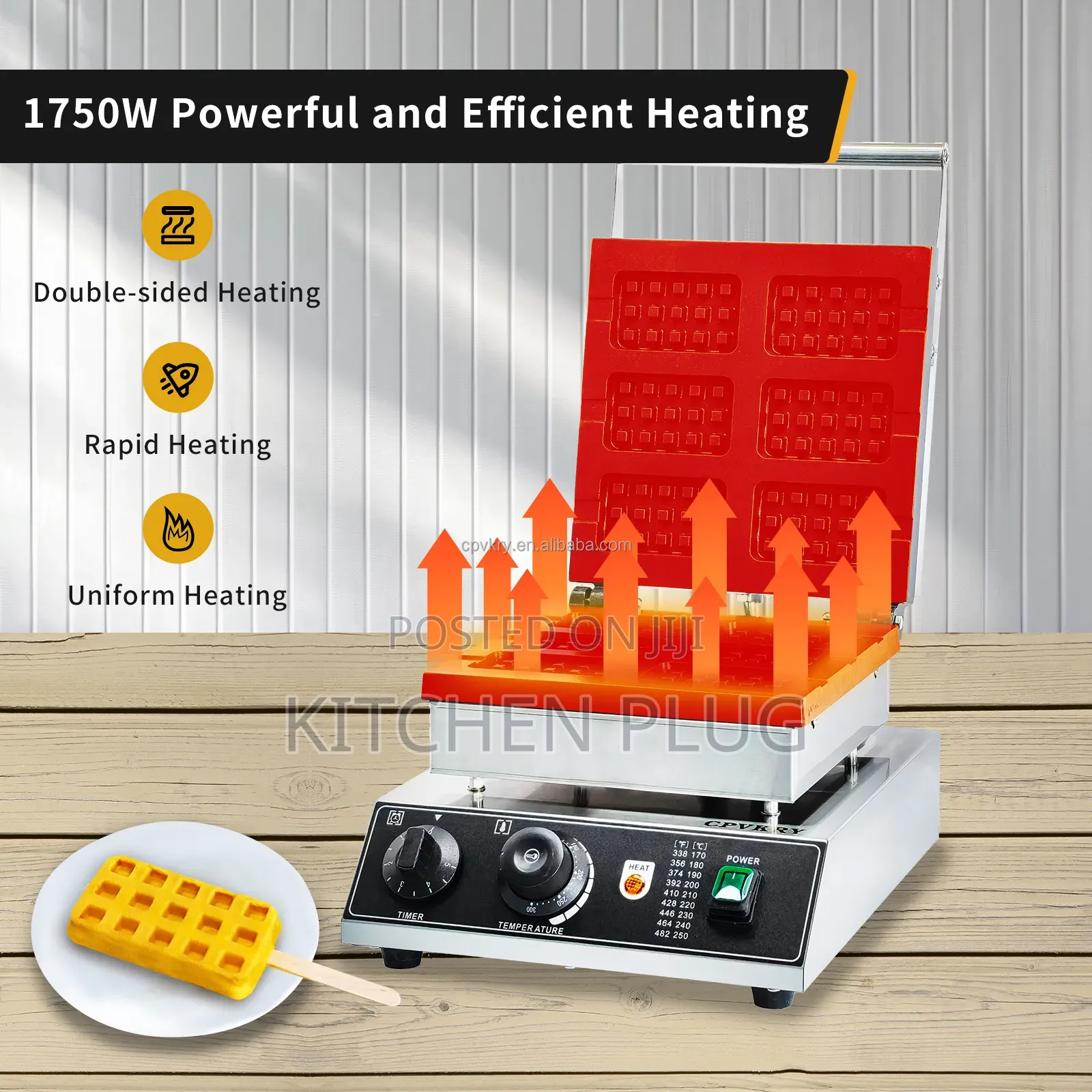 Commercial Mini Stainless Steel Waffle Maker, Model Ht-2206,